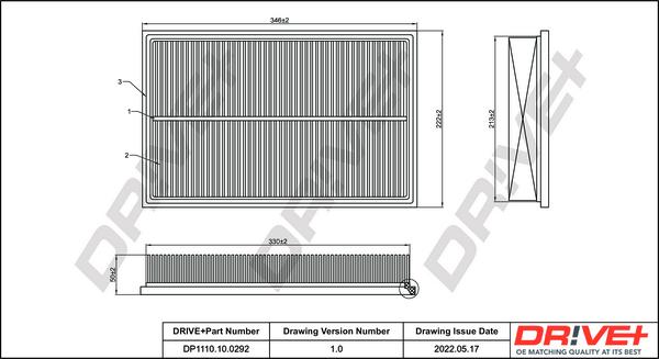 Dr!ve+ DP1110.10.0302 - Повітряний фільтр autocars.com.ua