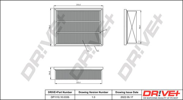 Dr!ve+ DP1110.10.0335 - Повітряний фільтр autocars.com.ua