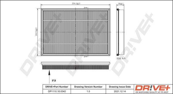 Dr!ve+ DP1110.10.0342 - Повітряний фільтр autocars.com.ua