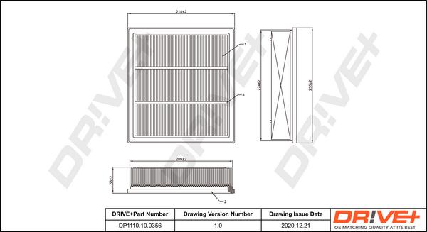 Dr!ve+ DP1110.10.0356 - Повітряний фільтр autocars.com.ua