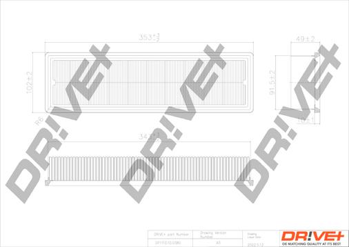 Dr!ve+ DP1110.10.0380 - Повітряний фільтр autocars.com.ua