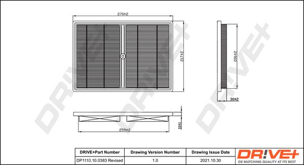 Dr!ve+ DP1110.10.0383 - Повітряний фільтр autocars.com.ua