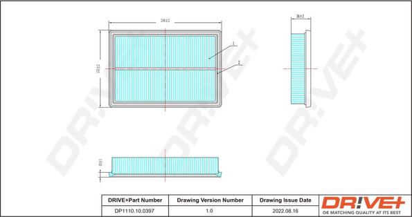 Dr!ve+ DP1110.10.0397 - Повітряний фільтр autocars.com.ua