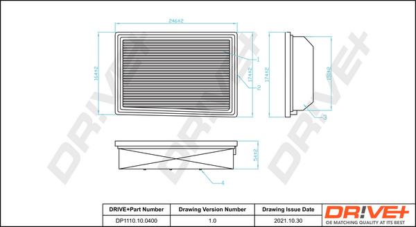 Dr!ve+ DP1110.10.0400 - Повітряний фільтр autocars.com.ua