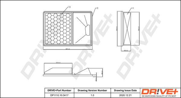 Dr!ve+ DP1110.10.0417 - Повітряний фільтр autocars.com.ua