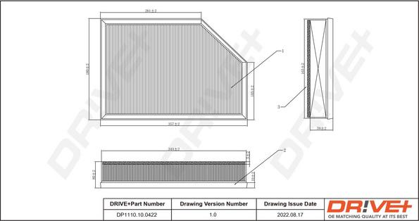 Dr!ve+ DP1110.10.0422 - Повітряний фільтр autocars.com.ua