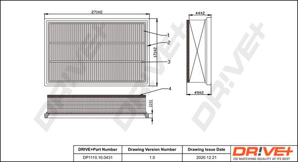 Dr!ve+ DP1110.10.0431 - Воздушный фильтр autodnr.net