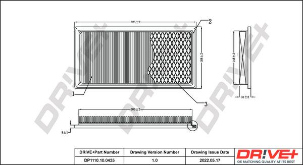 Dr!ve+ DP1110.10.0435 - Повітряний фільтр autocars.com.ua