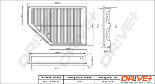 Dr!ve+ DP1110.10.0460 - Повітряний фільтр autocars.com.ua