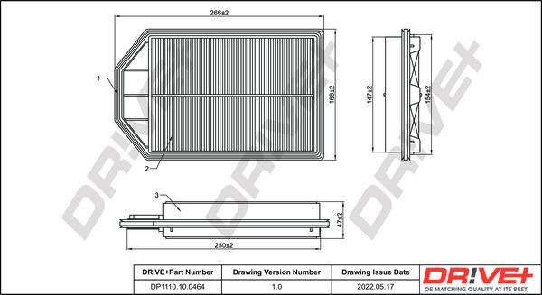 Dr!ve+ DP1110.10.0464 - Повітряний фільтр autocars.com.ua