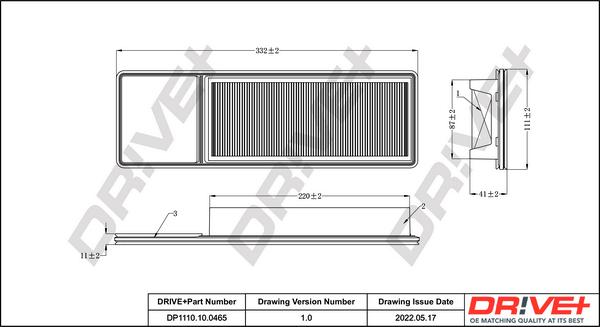 Dr!ve+ DP1110.10.0465 - Повітряний фільтр autocars.com.ua