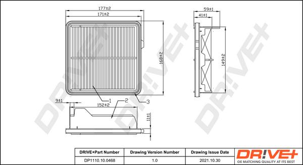 Dr!ve+ DP1110.10.0468 - Повітряний фільтр autocars.com.ua