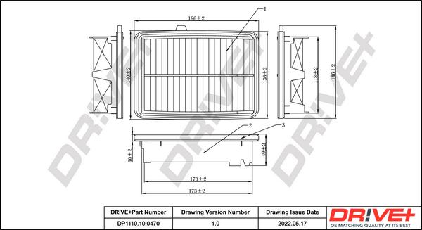 Dr!ve+ DP1110.10.0470 - Повітряний фільтр autocars.com.ua