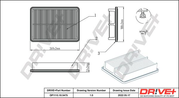 Dr!ve+ DP1110.10.0475 - Повітряний фільтр autocars.com.ua