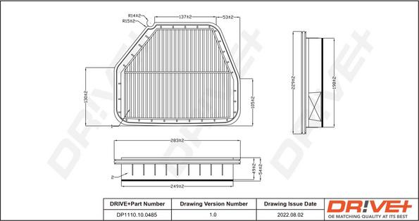 Dr!ve+ DP1110.10.0485 - Повітряний фільтр autocars.com.ua