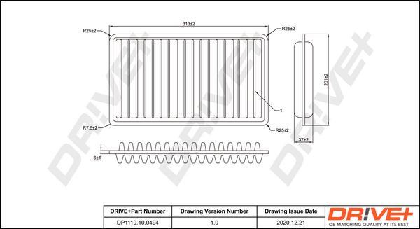 Dr!ve+ DP1110.10.0494 - Повітряний фільтр autocars.com.ua