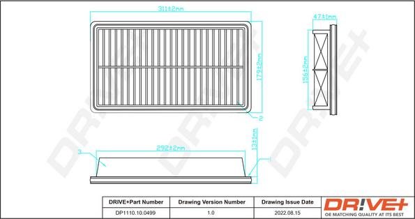 Dr!ve+ DP1110.10.0499 - Повітряний фільтр autocars.com.ua
