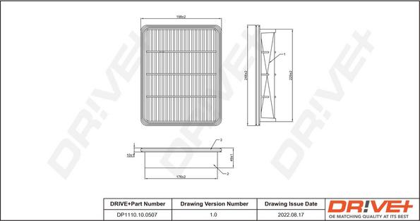 Dr!ve+ DP1110.10.0507 - Повітряний фільтр autocars.com.ua