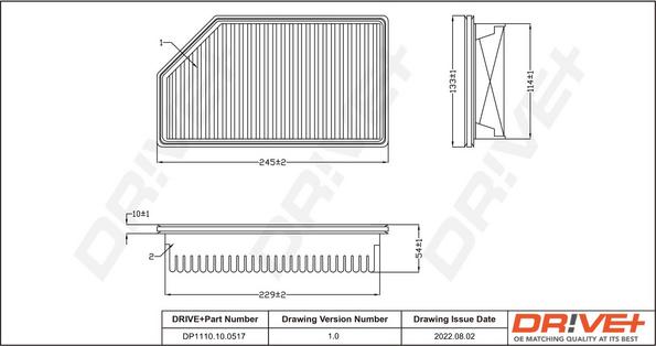 Dr!ve+ DP1110.10.0517 - Повітряний фільтр autocars.com.ua