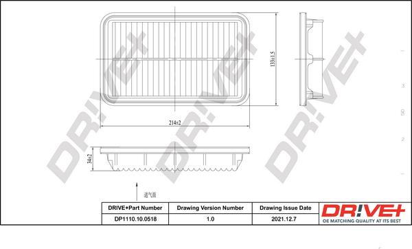 Dr!ve+ DP1110.10.0518 - Повітряний фільтр autocars.com.ua