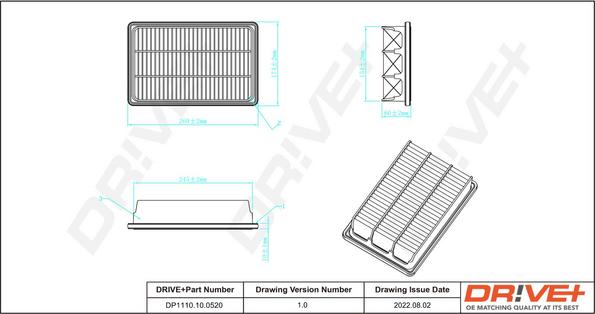 Dr!ve+ DP1110.10.0520 - Повітряний фільтр autocars.com.ua