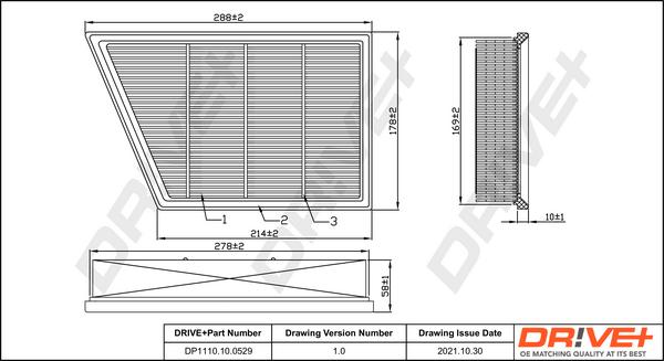 Dr!ve+ DP1110.10.0529 - Повітряний фільтр autocars.com.ua