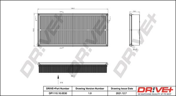 Dr!ve+ DP1110.10.0530 - Повітряний фільтр autocars.com.ua