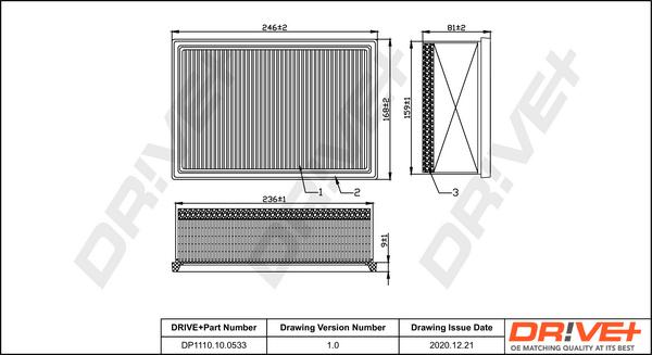 Dr!ve+ DP1110.10.0533 - Повітряний фільтр autocars.com.ua