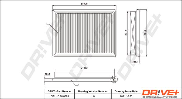 Dr!ve+ DP1110.10.0593 - Повітряний фільтр autocars.com.ua