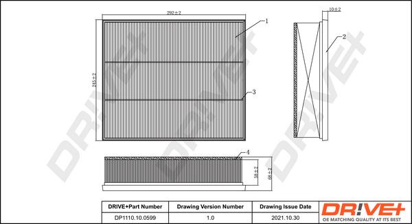 Dr!ve+ DP1110.10.0599 - Повітряний фільтр autocars.com.ua