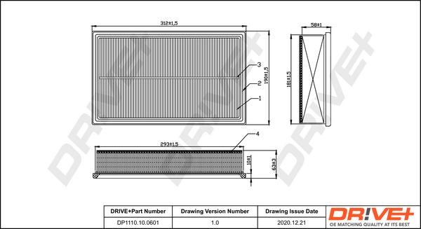 Dr!ve+ DP1110.10.0601 - Повітряний фільтр autocars.com.ua