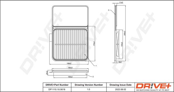 Dr!ve+ DP1110.10.0618 - Повітряний фільтр autocars.com.ua