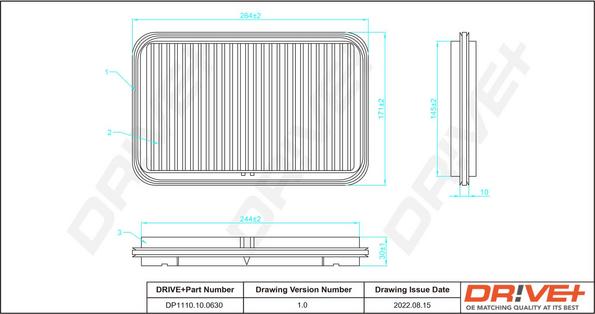 Dr!ve+ DP1110.10.0630 - Повітряний фільтр autocars.com.ua