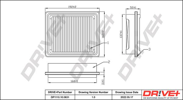 Dr!ve+ DP1110.10.0631 - Повітряний фільтр autocars.com.ua