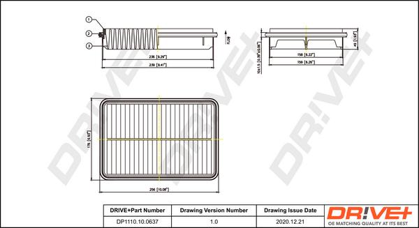 Dr!ve+ DP1110.10.0637 - Повітряний фільтр autocars.com.ua