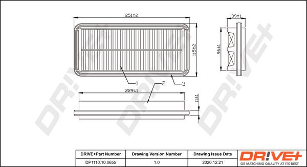 Dr!ve+ DP1110.10.0655 - Повітряний фільтр autocars.com.ua