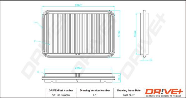 Dr!ve+ DP1110.10.0670 - Повітряний фільтр autocars.com.ua