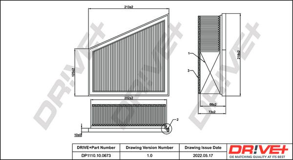 Dr!ve+ DP1110.10.0673 - Повітряний фільтр autocars.com.ua