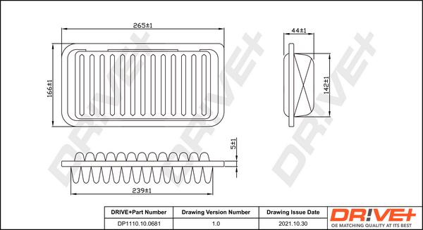 Dr!ve+ DP1110.10.0681 - Повітряний фільтр autocars.com.ua