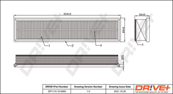 Dr!ve+ DP1110.10.0689 - Повітряний фільтр autocars.com.ua