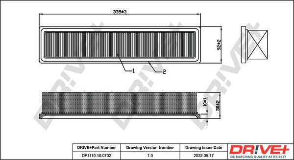 Dr!ve+ DP1110.10.0702 - Повітряний фільтр autocars.com.ua