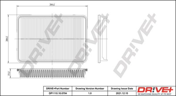 Dr!ve+ DP1110.10.0704 - Повітряний фільтр autocars.com.ua