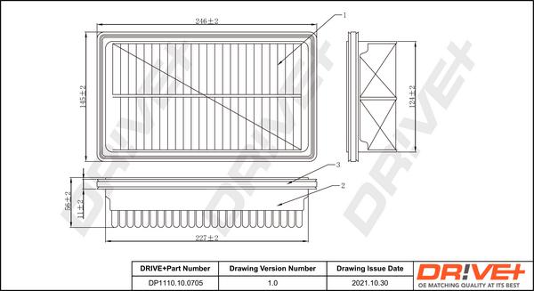 Dr!ve+ DP1110.10.0705 - Повітряний фільтр autocars.com.ua