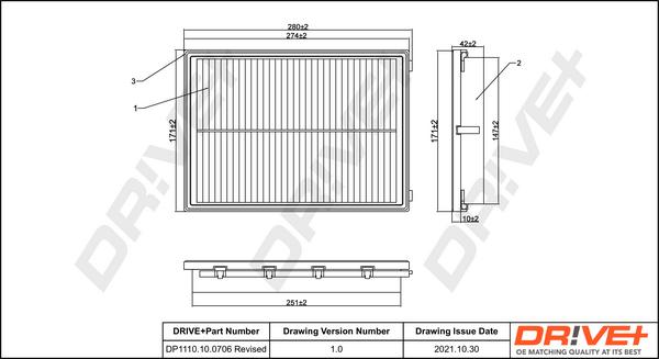 Dr!ve+ DP1110.10.0706 - Повітряний фільтр autocars.com.ua