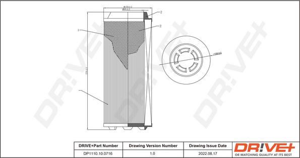 Dr!ve+ DP1110.10.0716 - Повітряний фільтр autocars.com.ua