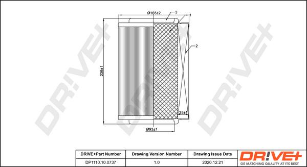 Dr!ve+ DP1110.10.0737 - Повітряний фільтр autocars.com.ua