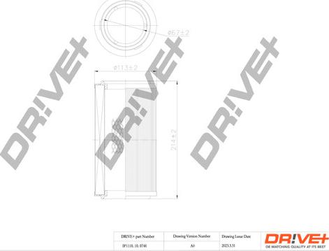 Dr!ve+ DP1110.10.0746 - DP1110.10.0746 Drive Фільтр повітря аналог WA6565 autocars.com.ua