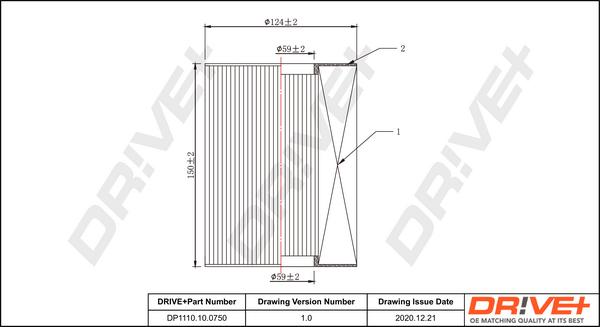 Dr!ve+ DP1110.10.0750 - Повітряний фільтр autocars.com.ua