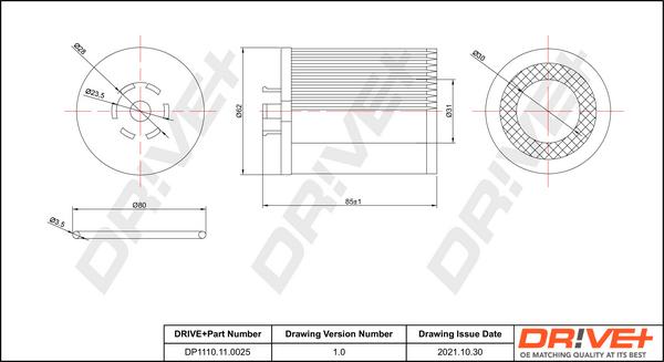 Dr!ve+ DP1110.11.0025 - Масляний фільтр autocars.com.ua