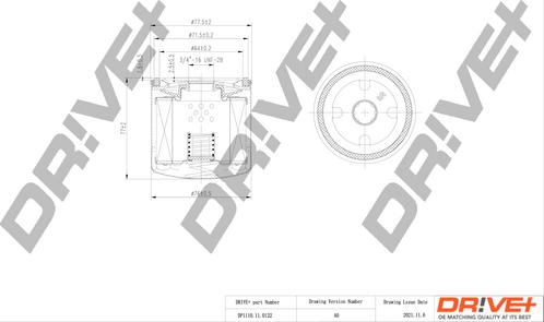 Dr!ve+ DP1110.11.0122 - DP1110.11.0122 Drive - Фільтр оливи аналог WL7459 autocars.com.ua